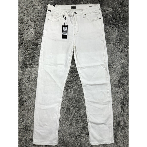Citizens of Humanity Denim - Citizens Of Humanity Harlow Ankle High Rise Slim Jeans In Sea Salt White Size 30